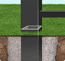 Aluminum Post At Ground Level