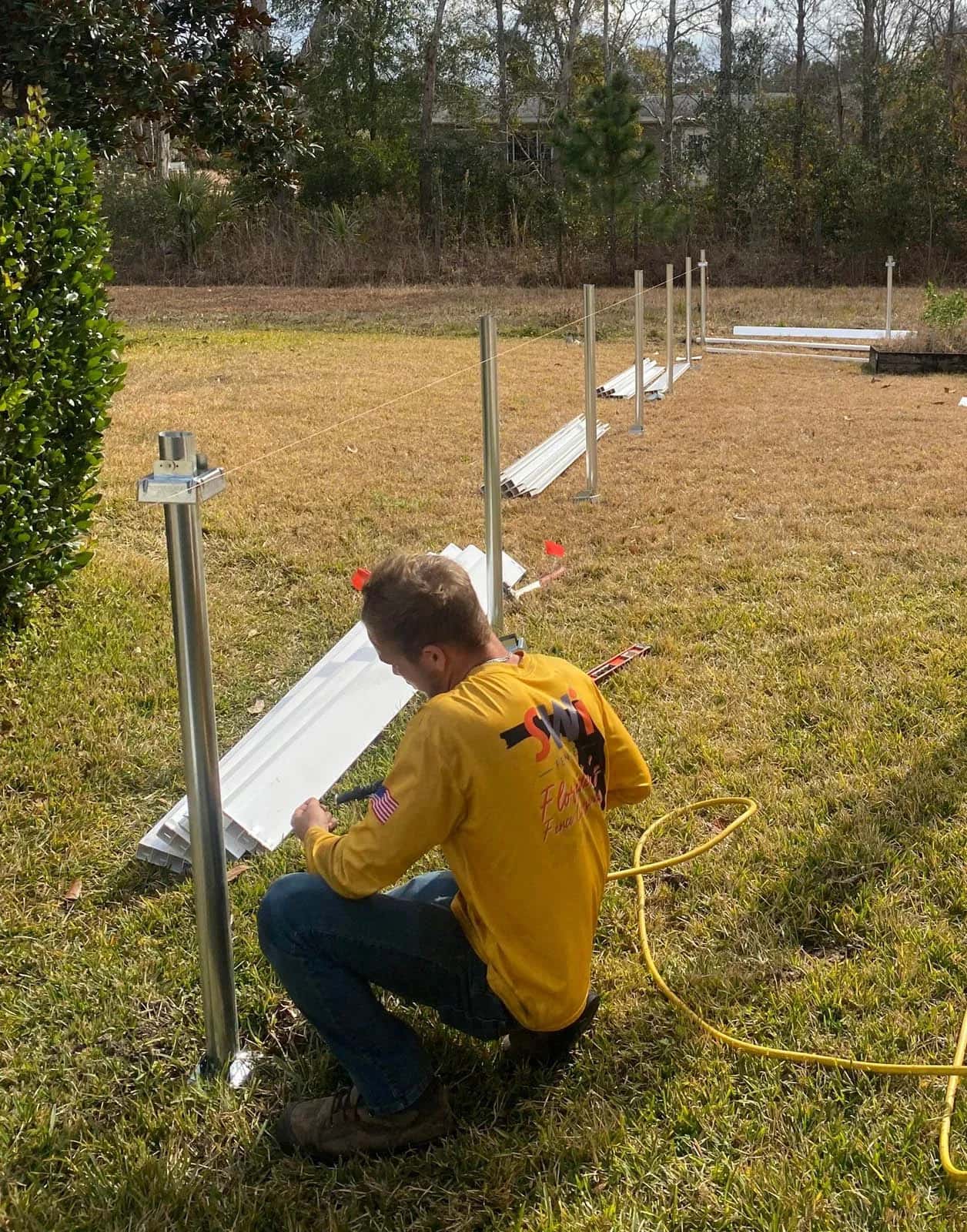 Swi Fence Florida Installing Idrive Power System Vinyl Fence Steel Posts 2