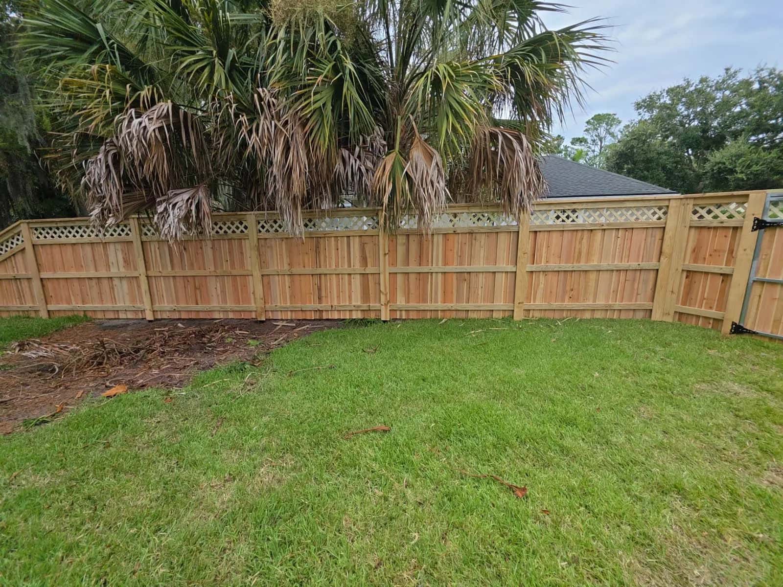 Florida Custom Wood Privacy Fence Board On Board Lattice Top