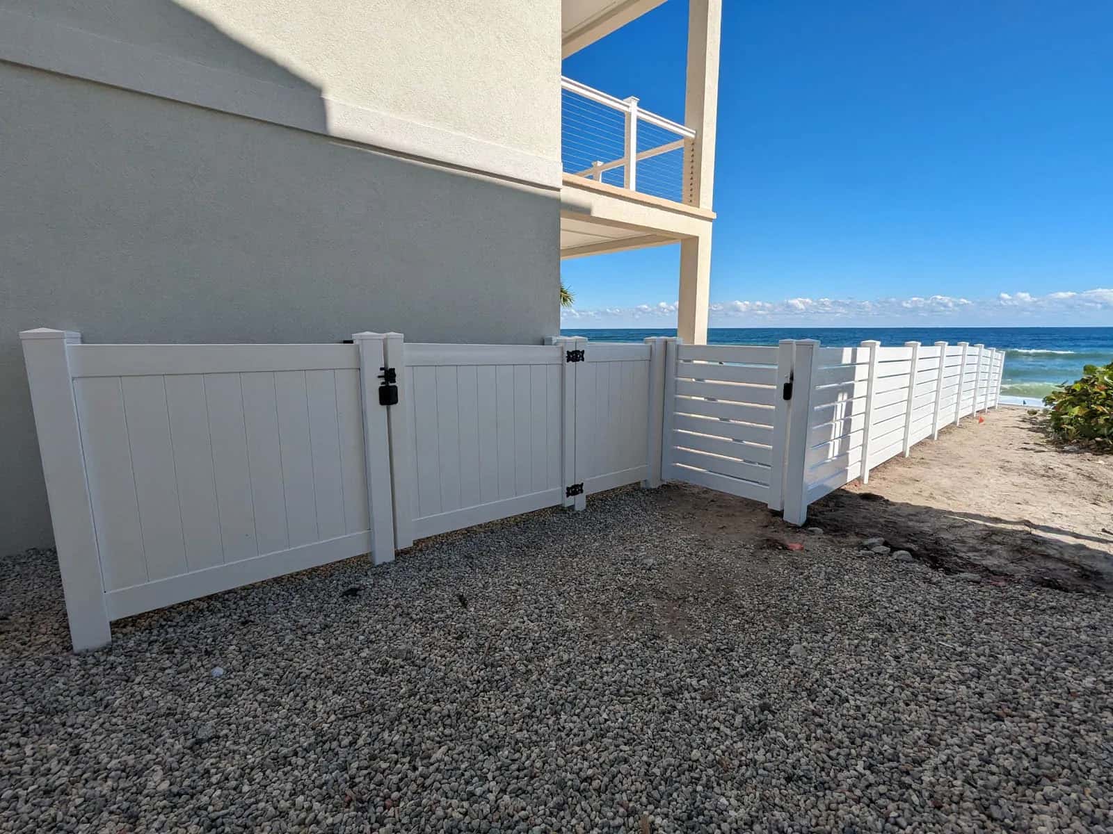 Florida 4 Foot White Vinyl Fence Condo On Beach