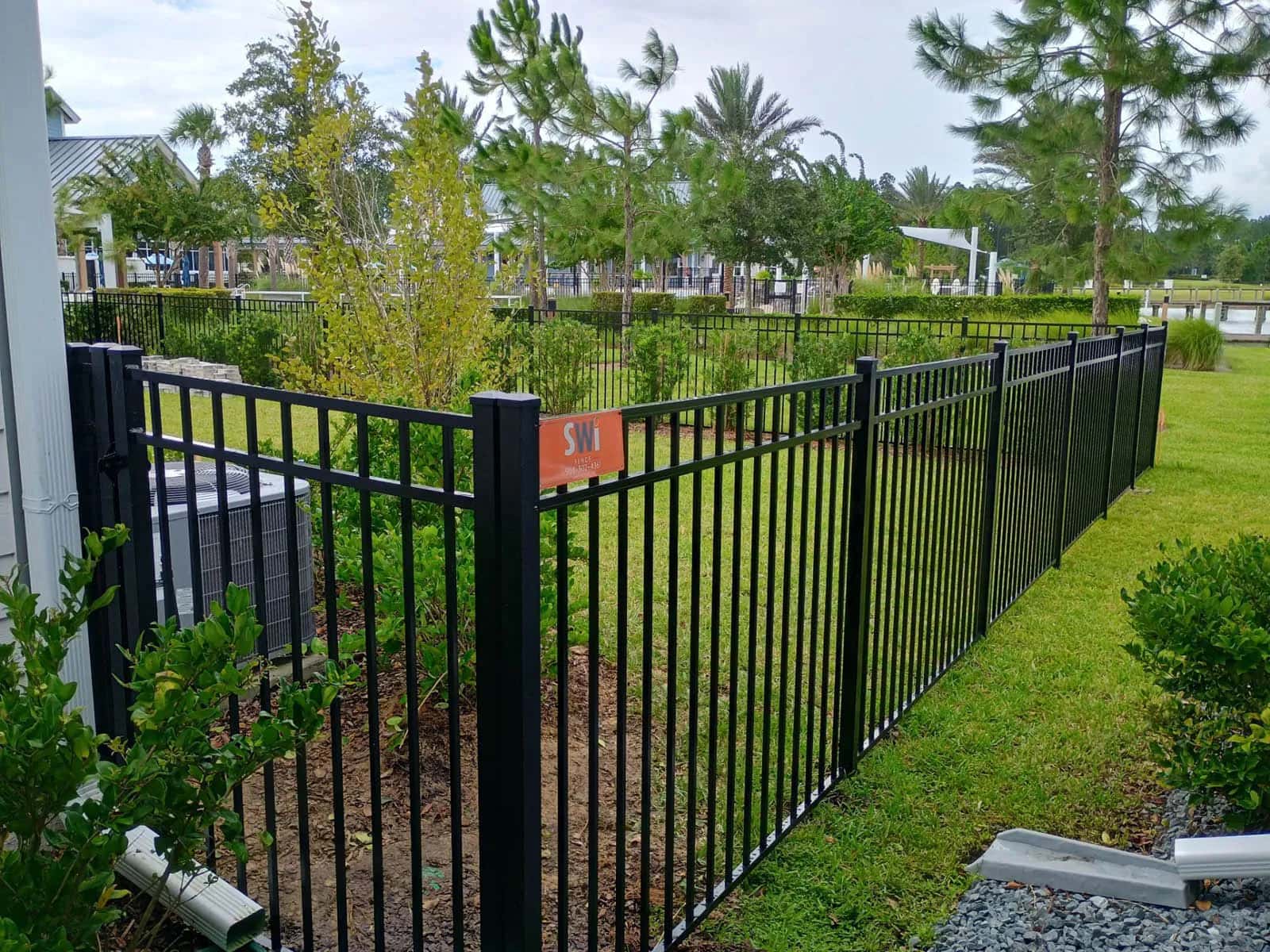 Florida 3 Rail Aluminum Fence With Swi Florida Fence Sign