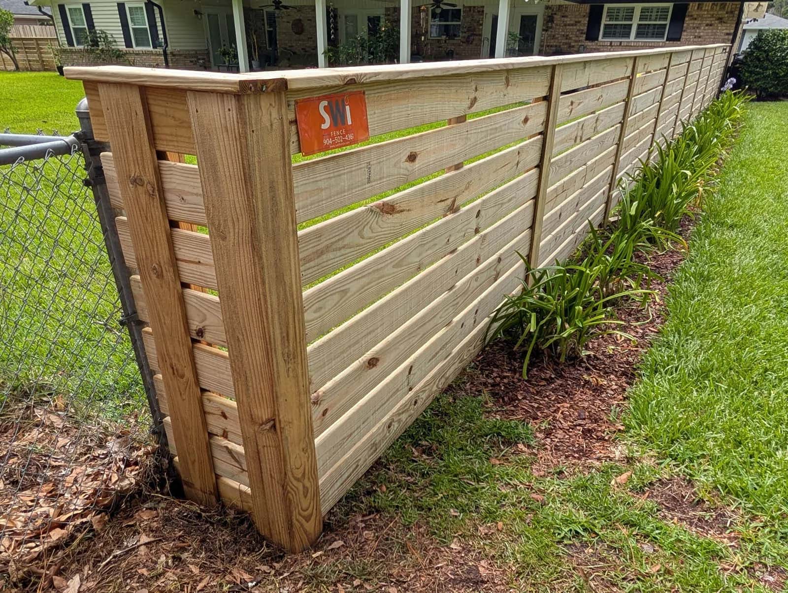 Florida 4 Foot Horizontal Wood Privacy Fence With Cap