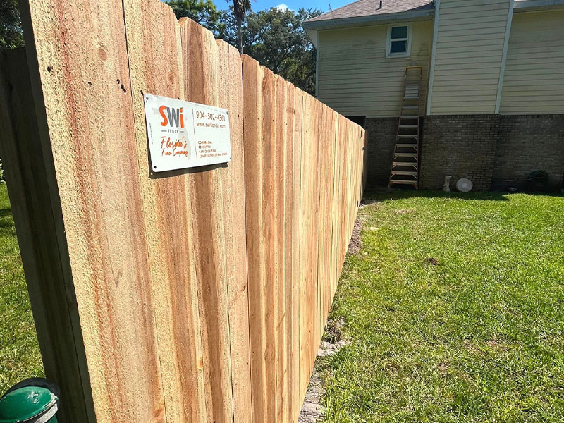 Wood cedar picket fencing in St. Augustine Florida