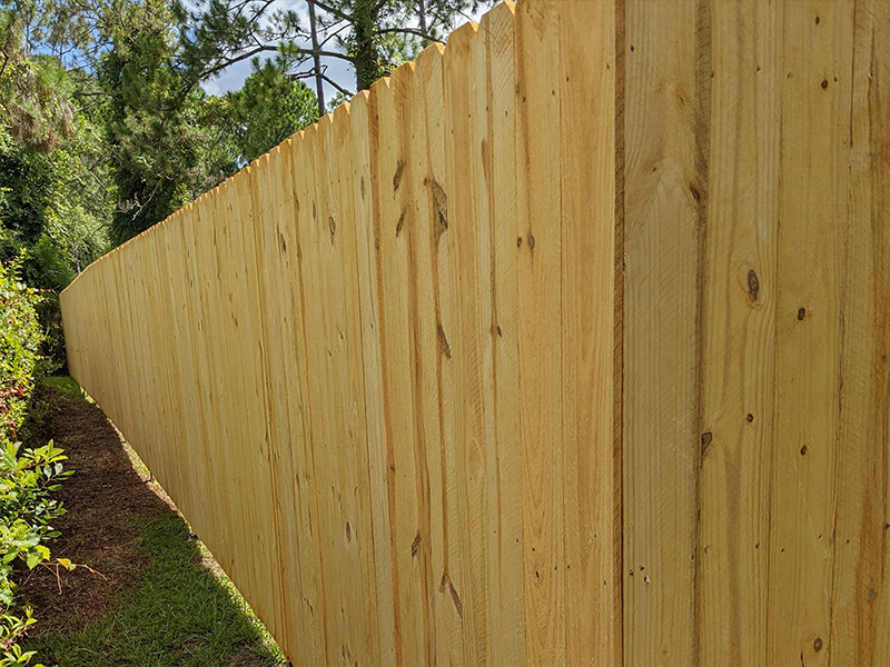 Beverly Beach FL stockade style wood fence