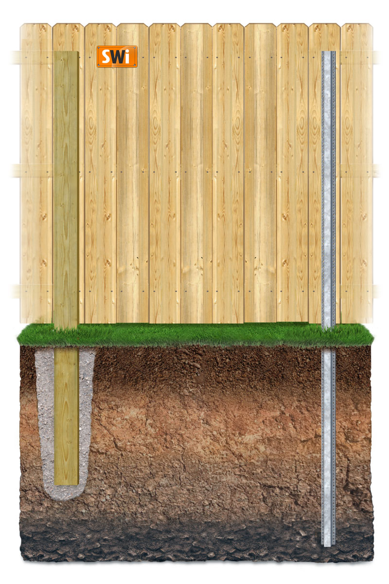 Wood Postmaster Post in Dirt Only