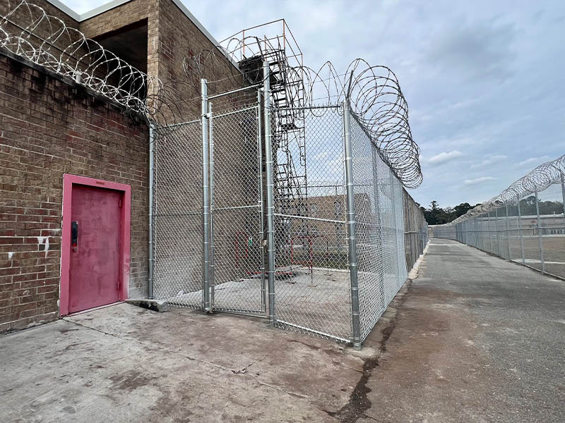 Commercial security chain link fence installation in St. Augustine Florida